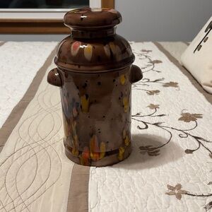 Handcrafted Brown Ceramic Jar